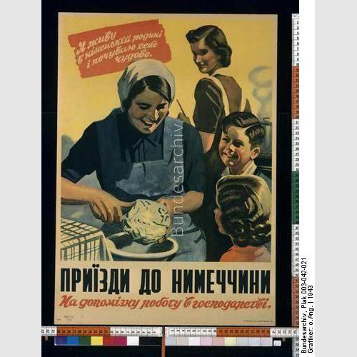 «Приезжай в Германию на подсобную работу в домашних хозяйствах!», 1943