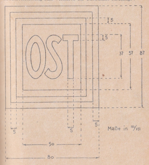 Приложение к «Общим указаниям» — схема знака, 1942.